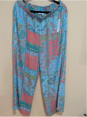 Rose & Olive Multicolor Paisley Smocked Waist Dress, Large.NWT